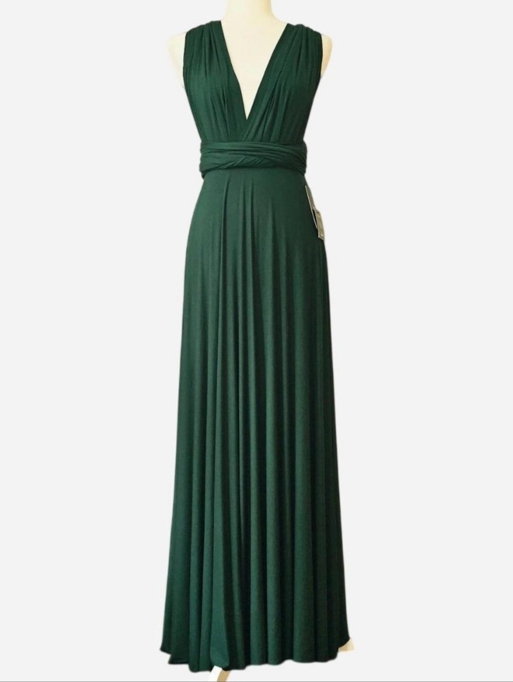 LULUS Women's Deep Green Tricks Of The Trade Convertible Maxi Wrap Dress. Size S